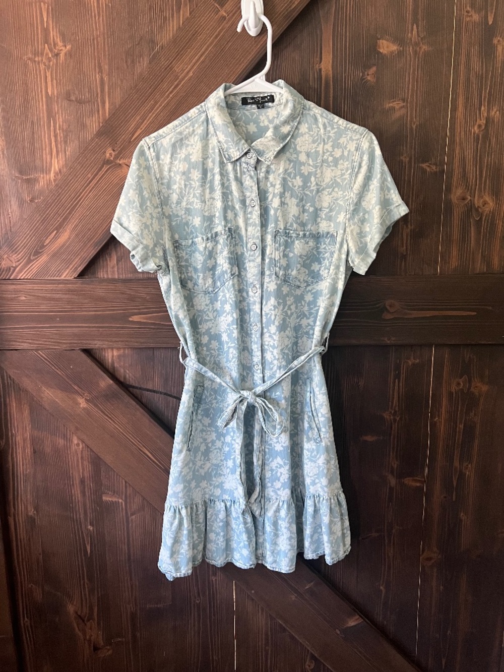 Velvet Heart Blue Floral Shirt Dress | Size Small